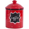 imageDII Ceramic Farmhouse Chic PolkaDot Kitchen CanisterContainer Organize Your Kitchen Countertops Cupboards or Pantry Small RedRed