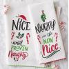 imageDII Christmas Fun Collection Printed Dishtowel Set 18x28 North Pole 3 PieceNaughtyNice