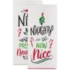 imageDII Christmas Fun Collection Printed Dishtowel Set 18x28 North Pole 3 PieceNaughtyNice