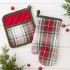 imageDII Christmas Kitchen Accessories ampamp Dcor Gift Set Pot Holder ampamp Dish Towels O Christmas Tree 3 PieceHoliday Plaid