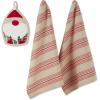 imageDII Christmas Kitchen Accessories ampamp Dcor Gift Set Pot Holder ampamp Dish Towels O Christmas Tree 3 PieceWinter Gnome
