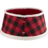 imageDII Christmas Tree Collar Decorative Cover for Metal Stand of Artificial or Live Holiday Xmas Tree 18quot Top Diameter 24quot Base Diameter 12quot Height Green White TrimFarmhouse Buffalo Check  Red  Black