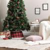 imageDII Christmas Tree Collar Decorative Cover for Metal Stand of Artificial or Live Holiday Xmas Tree 18quot Top Diameter 24quot Base Diameter 12quot Height Green White TrimFarmhouse Buffalo Check  Red  Black
