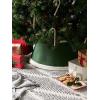 imageDII Christmas Tree Collar Decorative Cover for Metal Stand of Artificial or Live Holiday Xmas Tree 18quot Top Diameter 24quot Base Diameter 12quot Height Green White TrimGreen  White Trim