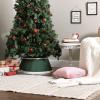 imageDII Christmas Tree Collar Decorative Cover for Metal Stand of Artificial or Live Holiday Xmas Tree 18quot Top Diameter 24quot Base Diameter 12quot Height Green White TrimGreen  White Trim