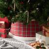 imageDII Christmas Tree Collar Decorative Cover for Metal Stand of Artificial or Live Holiday Xmas Tree 18quot Top Diameter 24quot Base Diameter 12quot Height Green White TrimRed Plaid