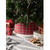 imageDII Christmas Tree Collar Decorative Cover for Metal Stand of Artificial or Live Holiday Xmas Tree 18quot Top Diameter 24quot Base Diameter 12quot Height Green White TrimRed Plaid