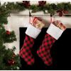 imageDII Decorative Christmas Family Stocking Set Holiday Dcor with Hanging Loop 20x7 Farmhouse Buffalo Check Red ampamp Black 2 PieceFarmhouse Buffalo Check  Red  Black