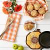 imageDII Fall Kitchen Dcor Collection Dish Towel ampamp Potholder Hostess Gift Set Pumpkin Lady 3 PieceSunflowersOrange Buffalo Check