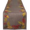 imageDII Fall Table Dcor Embroidered Tabletop for Thanksgiving Dining Table Runner 14x70 White PumpkinShimmering Leaves