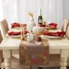 imageDII Fall Table Dcor Embroidered Tabletop for Thanksgiving Dining Table Runner 14x70 White PumpkinShimmering Leaves
