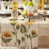 imageDII Fall Table Dcor Embroidered Tabletop for Thanksgiving Dining Table Runner 14x70 White PumpkinSunflowers