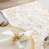imageDII Holiday Dining Table Linen Metallic Fabric Kitchen Dcor Christmas Tablecloth 60x84 Silver Holiday CollageGold Holly Leaves
