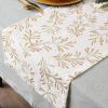 imageDII Holiday Dining Table Linen Metallic Fabric Kitchen Dcor Christmas Tablecloth 60x84 Silver Holiday CollageGold Holly Leaves