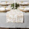 imageDII Holiday Dining Table Linen Metallic Fabric Kitchen Dcor Christmas Tablecloth 60x84 Silver Holiday CollageGold Holly Leaves