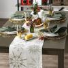 imageDII Holiday Dining Table Linen Sparkle Metallic Kitchen Dcor Table Runner 14x72 Jacquard SnowflakesSnowflakes Print