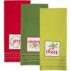imageDII Holiday Kitchen Towels Embroidered Dish Towel Set 18x28 Cozy Christmas 3 PieceCheers Merry  Joy