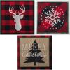 imageDII Holiday Kitchen Towels Embroidered Dish Towel Set 18x28 Cozy Christmas 3 PieceFireside
