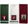 imageDII Holiday Kitchen Towels Embroidered Dish Towel Set 18x28 Cozy Christmas 3 PieceFireside