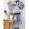 imageDII Kitchen Gift Set Collection Pot Holder ampamp 3 Dish Towels Fresh Herbs 4 PieceBlue Market