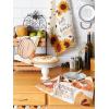 imageDII Thanksgiving Fall Kitchen Towels Collection Decorative Embellished Dish Towel Set 18x28 Falling Leaves 2 CountSunflowers  Pumpkins  Pie