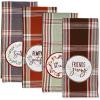 imageDII Thanksgiving Fall Kitchen Towels Collection Decorative Embellished Dish Towel Set 18x28 Wishes 2 CountCozy Picnic Plaid