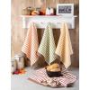 imageDII Thanksgiving Fall Kitchen Towels Collection Decorative Embellished Dish Towel Set 18x28 Wishes 2 CountHarvest Stripe