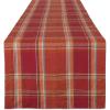 imageDII Autumn Pumpkin Spice Kitchen Collection FallThanksgiving Cotton Table Dcor Tablecloth 70quot Round Orange PlaidOrange Plaid
