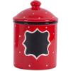 imageDII Ceramic Farmhouse Chic PolkaDot Kitchen CanisterContainer Organize Your Kitchen Countertops Cupboards or Pantry Small RedRed