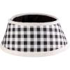 imageDII Christmas Tree Collar Decorative Cover for Metal Stand of Artificial or Live Holiday Xmas Tree 18quot Top Diameter 24quot Base Diameter 12quot Height Green White TrimFarmhouse Buffalo Check  Black  White
