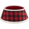 imageDII Christmas Tree Collar Decorative Cover for Metal Stand of Artificial or Live Holiday Xmas Tree 18quot Top Diameter 24quot Base Diameter 12quot Height Green White TrimFarmhouse Buffalo Check  Red  Black