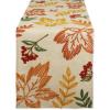 imageDII Fall Table Dcor Embroidered Tabletop for Thanksgiving Dining Table Runner 14x70 White PumpkinScattered Leaves