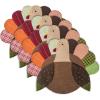 imageDII Fall Table Decorations Thanksgiving Placemat Set 14x19 Embroidered Turkey 4 CountEmbroidered Turkey