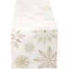 imageDII Holiday Dining Table Linen Sparkle Metallic Kitchen Dcor Table Runner 14x72 Jacquard SnowflakesSnowflakes Print