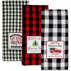 imageDII Holiday Kitchen Towels Embroidered Dish Towel Set 18x28 Cozy Christmas 3 PieceTree Farm