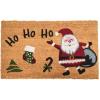 imageDII Outdoor Christmas Door Mat Collection Natural Coir Doormat ampamp Front Porch Dcor 17x29 Santa Belly GoldSanta Ho Ho Ho