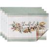 imageDII Thankful Autumn Collection Fall Tabletop Decoration Reversible Placemat Set 13x19 Falls Bounty 4 PieceFalls Bounty