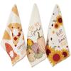 imageDII Thanksgiving Fall Kitchen Towels Collection Decorative Embellished Dish Towel Set 18x28 Falling Leaves 2 CountSunflowers  Pumpkins  Pie