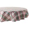imageDII Yuletide Plaid Christmas Collection Holiday Dining Table Linen Tablecloth 60x84 Forest Green ampamp Maroon70 Round