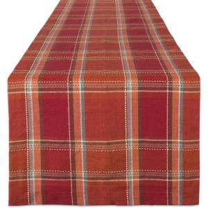imageDII Autumn Pumpkin Spice Kitchen Collection FallThanksgiving Cotton Table Dcor Tablecloth 70quot Round Orange PlaidOrange Plaid