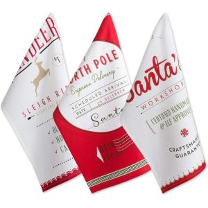 imageDII Christmas Fun Collection Printed Dishtowel Set 18x28 North Pole 3 PieceNorth Pole