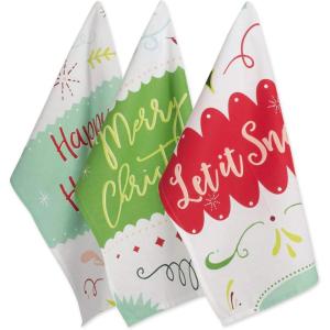 imageDII Christmas Fun Collection Printed Dishtowel Set 18x28 North Pole 3 PieceWinter Wishes