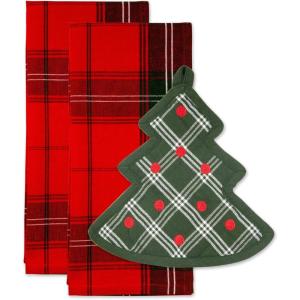 imageDII Christmas Kitchen Accessories ampamp Dcor Gift Set Pot Holder ampamp Dish Towels O Christmas Tree 3 PieceO Christmas Tree