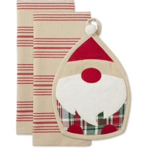 imageDII Christmas Kitchen Accessories ampamp Dcor Gift Set Pot Holder ampamp Dish Towels O Christmas Tree 3 PieceWinter Gnome