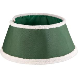 imageDII Christmas Tree Collar Decorative Cover for Metal Stand of Artificial or Live Holiday Xmas Tree 18quot Top Diameter 24quot Base Diameter 12quot Height Green White TrimGreen  White Trim