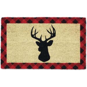 imageDII Christmas Welcome Mat Outdoor Natural Coir Doormat ampamp Porch Dcor 17x29 Holiday StagHoliday Stag