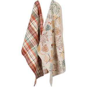 imageDII Fall Basics Kitchen Dishtowel Collection Printed ampamp Plaid Fall Dish Towel Set 18x28 Be Thankful Plaid 2 CountAutumn Leaves