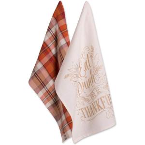 imageDII Fall Basics Kitchen Dishtowel Collection Printed ampamp Plaid Fall Dish Towel Set 18x28 Be Thankful Plaid 2 CountBe Thankful Plaid