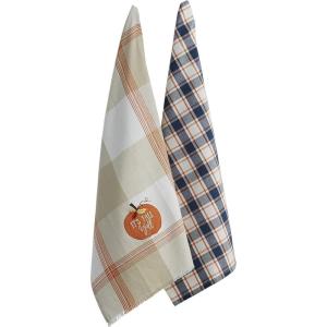 imageDII Fall Basics Kitchen Dishtowel Collection Printed ampamp Plaid Fall Dish Towel Set 18x28 Be Thankful Plaid 2 CountPumpkin Plaid