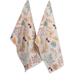 imageDII Fall Kitchen Towels for Kitchen Decorative Cotton Dish Towel Set 18x28 Grateful Heart 2 CountAutumn Leaves
